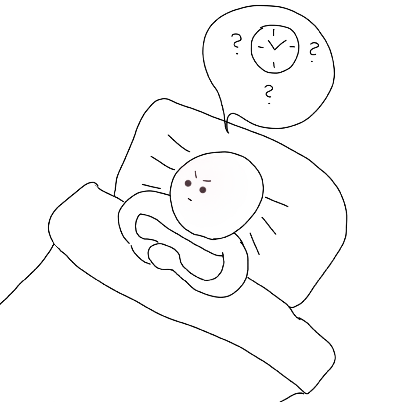 Illustration of hyperawareness while falling asleep during insomnia